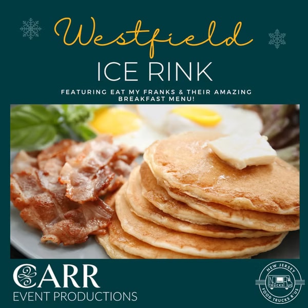 Food trucks at The Westfield Rink — breakfast from Eat My Franks